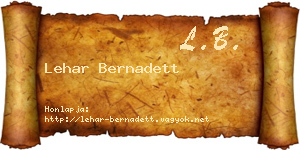 Lehar Bernadett névjegykártya